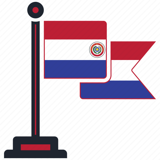 Flag, paraguay, country, national, nation, map, worldflags icon - Download on Iconfinder