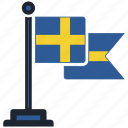 flag, sweden, country, national, nation, map, worldflags 