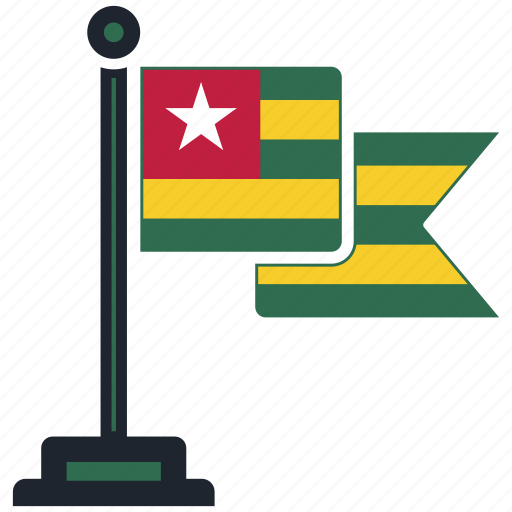 Flag, togo, country, national, nation, map, worldflags icon - Download on Iconfinder