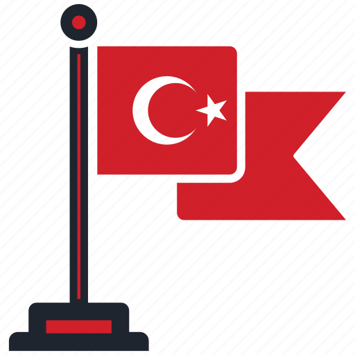 Flag, turkey, country, national, nation, map, worldflags icon - Download on Iconfinder