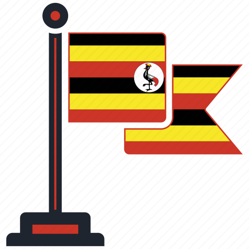Flag, uganda, country, national, nation, map, worldflags icon - Download on Iconfinder