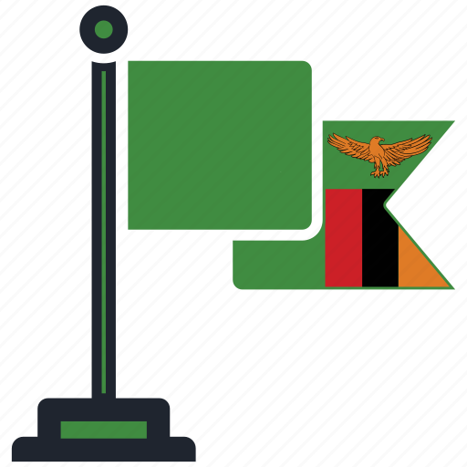 Flag, zambia, country, national, nation, map, worldflags icon - Download on Iconfinder