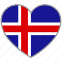 flag heart, iceland, country, flag, nation, love 