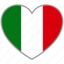 flag heart, italy, country, flag, nation, love