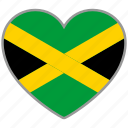 flag heart, jamaica, country, flag, nation, love