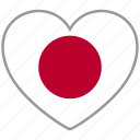 flag heart, japan, country, flag, nation, love