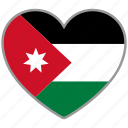 flag heart, jordan, country, flag, nation, love