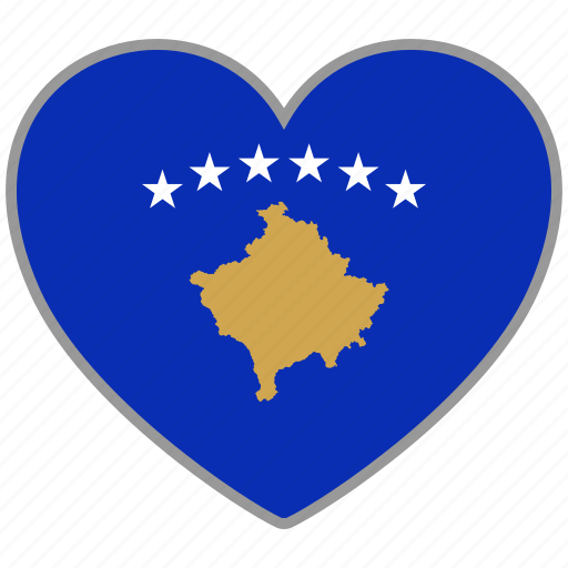 Flag heart, kosovo, country, flag, nation, love icon - Download on Iconfinder