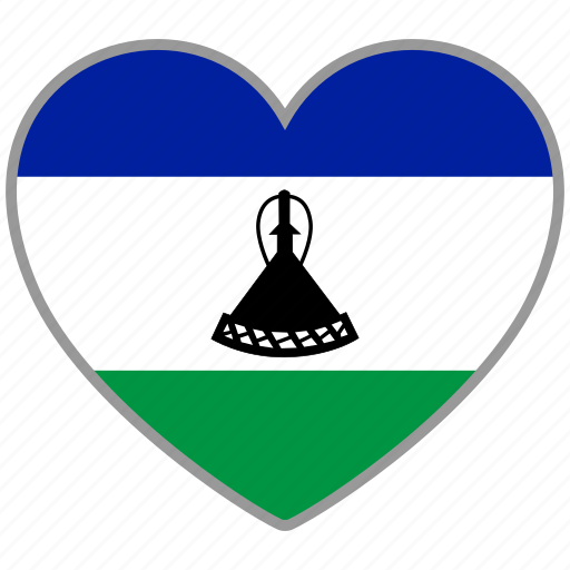 Flag heart, lesotho, country, flag, nation, love icon - Download on Iconfinder