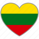 flag heart, lithuania, country, flag, nation, love