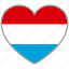 flag heart, luxembourg, country, flag, nation, love 