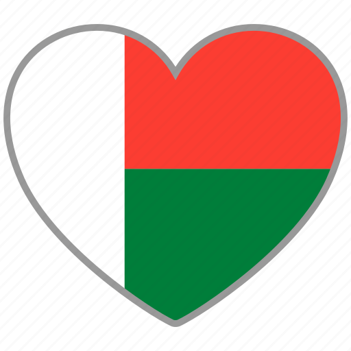 Flag heart, madagascar, country, flag, nation, love icon - Download on Iconfinder