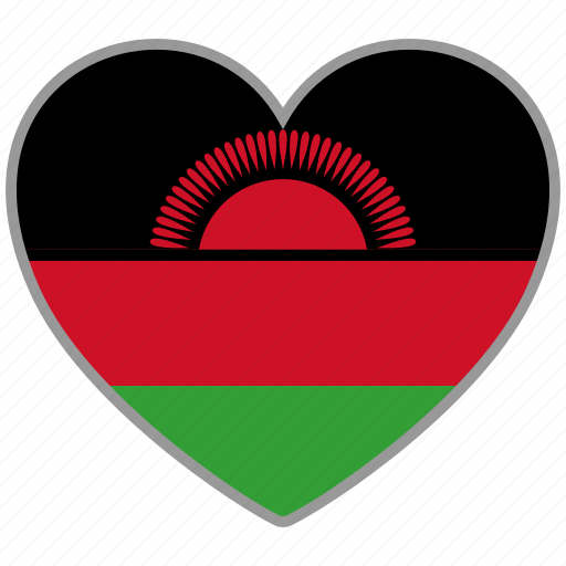 Flag heart, malawi, country, flag, nation, love icon - Download on Iconfinder