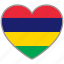 flag heart, mauritius, country, flag, nation, love 