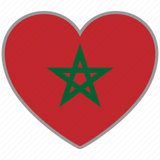Flag heart, morocco, country, flag, national, love icon - Download on Iconfinder