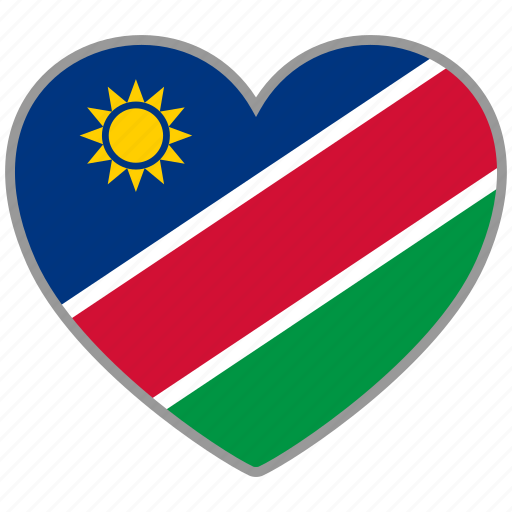 Flag heart, namibia, country, flag, national, love icon - Download on Iconfinder
