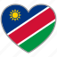 flag heart, namibia, country, flag, national, love 