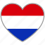 flag heart, netherlands, country, flag, national, love 