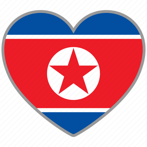 Flag heart, north korea, flag, love icon - Download on Iconfinder