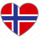 flag heart, norway, country, flag, national, love