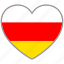 flag heart, ossetia, country, flag, national, love 