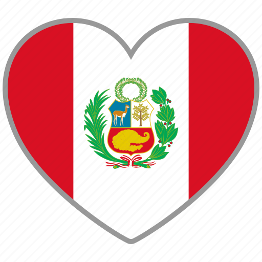 Flag heart, peru, country, flag, national, love icon - Download on Iconfinder