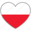 flag heart, poland, country, flag, national, love 