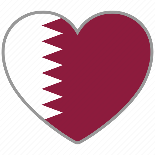 Flag heart, qatar, country, flag, national, love icon - Download on Iconfinder