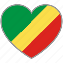 flag heart, republic of the congo, flag, love