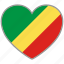 flag heart, republic of the congo, flag, love 