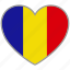 flag heart, romania, country, flag, national, love 