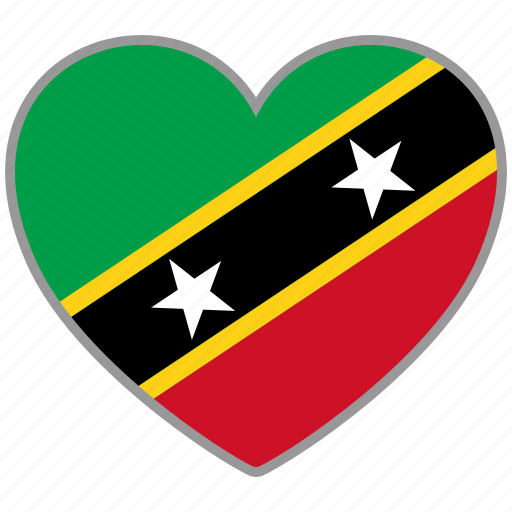 Flag heart, saint kitts and nevis, flag, love icon - Download on Iconfinder