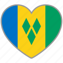flag heart, saint vincent and the grenadines, flag, love 