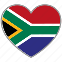 flag heart, south africa, flag, love