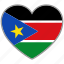 flag heart, south sudan, flag, love 