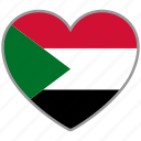 flag heart, sudan, country, flag, national, love