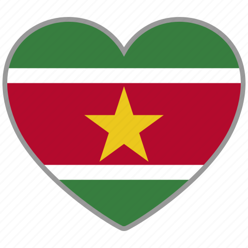 Flag heart, suriname, country, flag, national, love icon - Download on Iconfinder