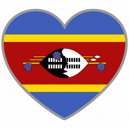 Flag heart, swaziland, country, flag, national, love icon - Download on Iconfinder