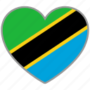 flag heart, tanzania, country, flag, nation, love