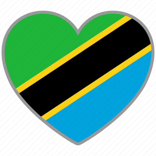 Flag heart, tanzania, country, flag, nation, love icon - Download on Iconfinder