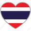 flag heart, thailand, country, flag, nation, love 