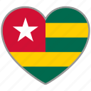 flag heart, togo, country, flag, nation, love