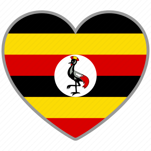 Flag heart, uganda, country, flag, nation, love icon - Download on Iconfinder