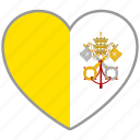 flag heart, vatican, country, flag, nation, love