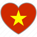 flag heart, vietnam, country, flag, nation, love