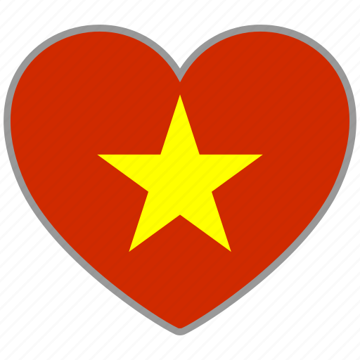 Flag heart, vietnam, country, flag, nation, love icon - Download on Iconfinder
