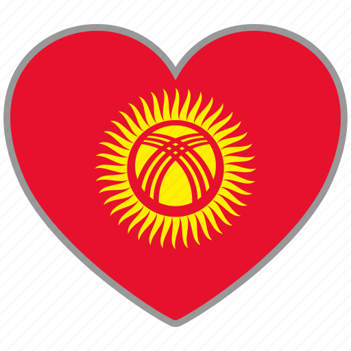 Flag heart, kyrgyzstan, country, flag, nation, love icon - Download on Iconfinder