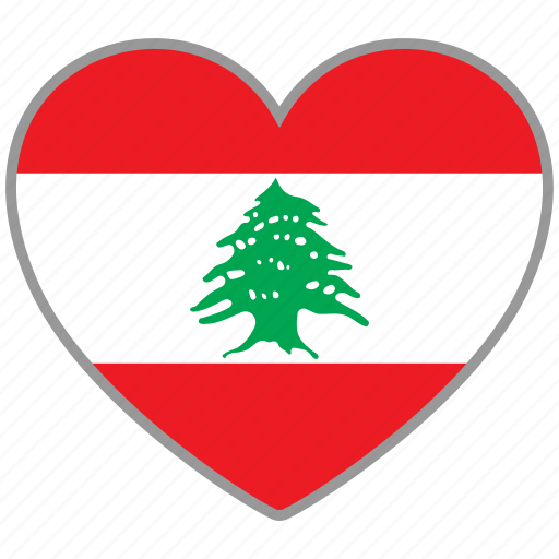 Flag heart, lebanon, country, flag, nation, love icon - Download on Iconfinder