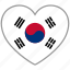 flag heart, south korea, flag, love 