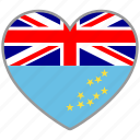 flag heart, tuvalu, country, flag, nation, love 